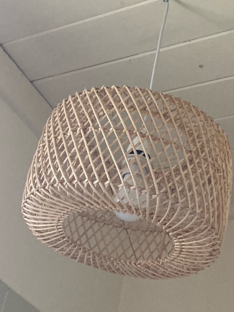 A lightbulb in a decorative basket